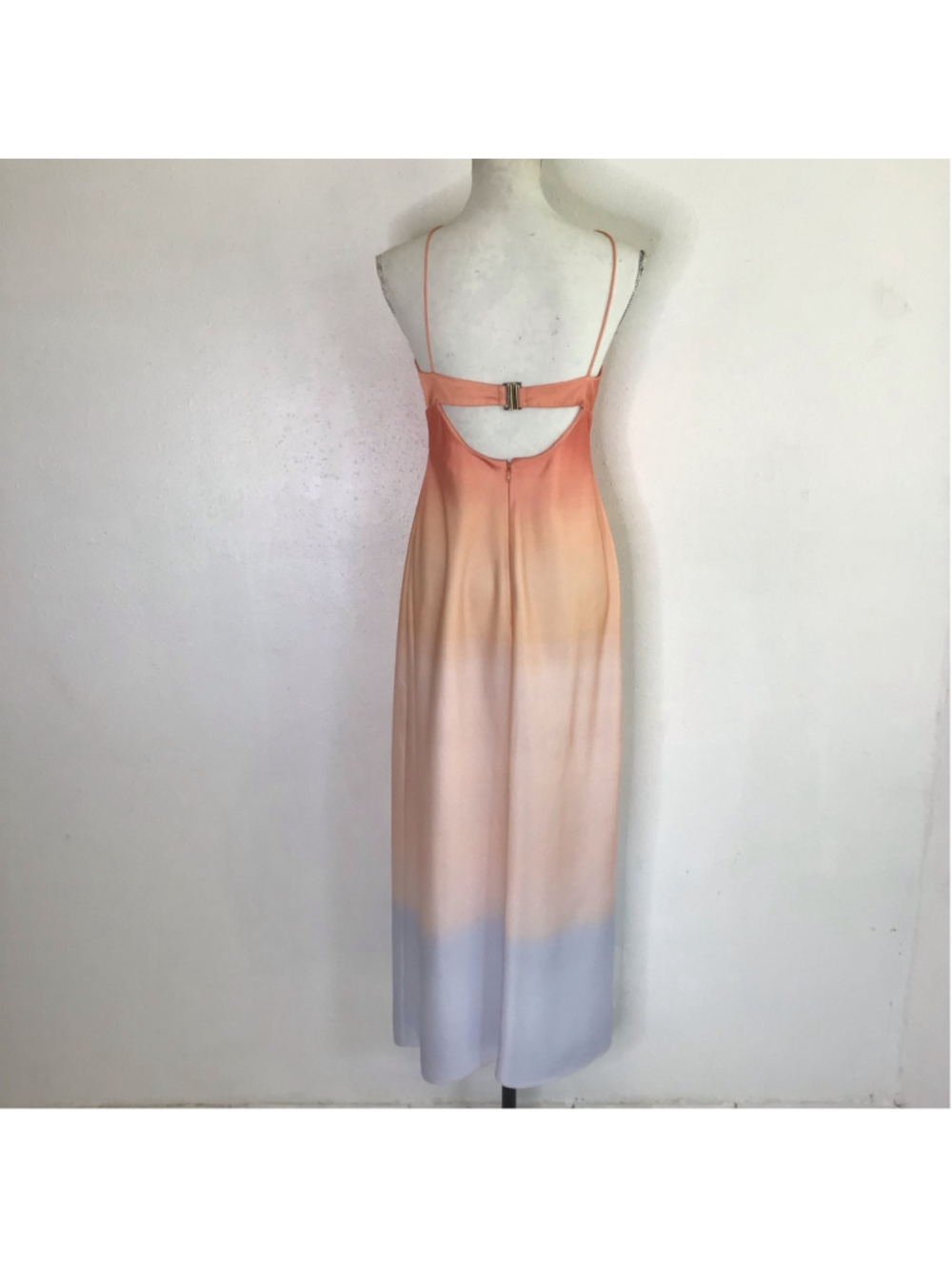 Significant Other Women Elegant Orange Blue Ombre Cutout Maxi Dress Size 8 - Picture 2 of 12